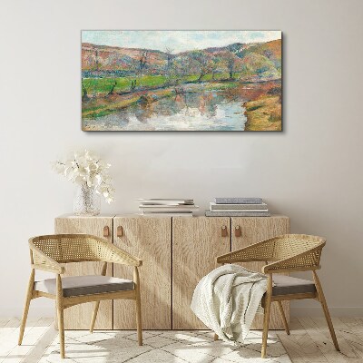 A peaceful landscape by the river Canvas print