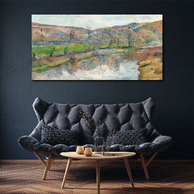 A peaceful landscape by the river Canvas print