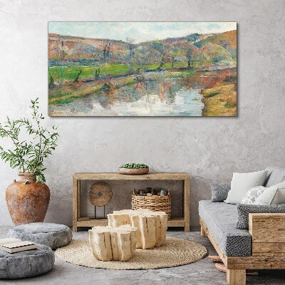 A peaceful landscape by the river Canvas print