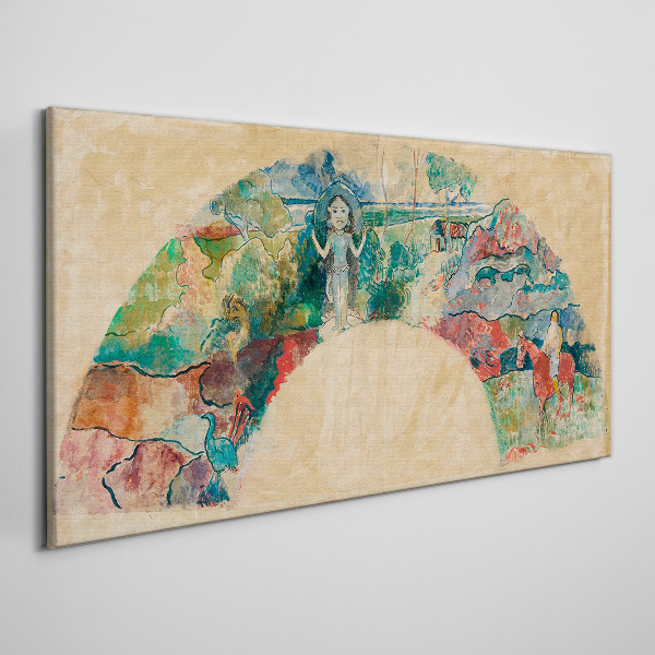 Colorful scene with a figure in a landscape Canvas print