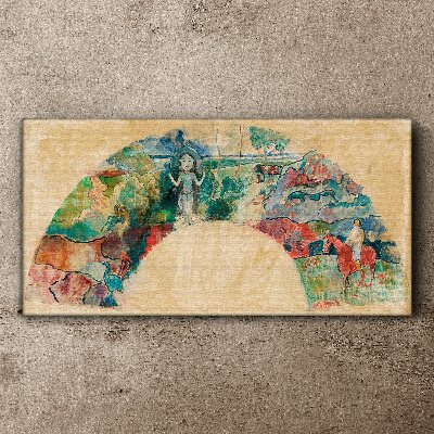 Colorful scene with a figure in a landscape Canvas print