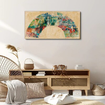Colorful scene with a figure in a landscape Canvas print