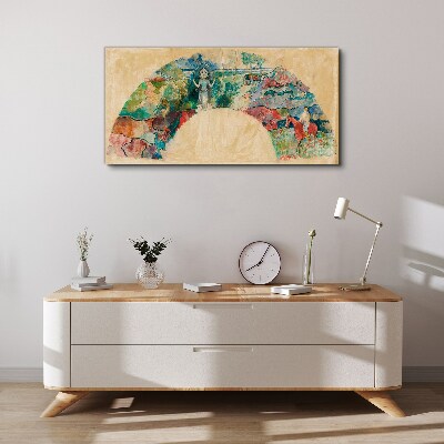 Colorful scene with a figure in a landscape Canvas print