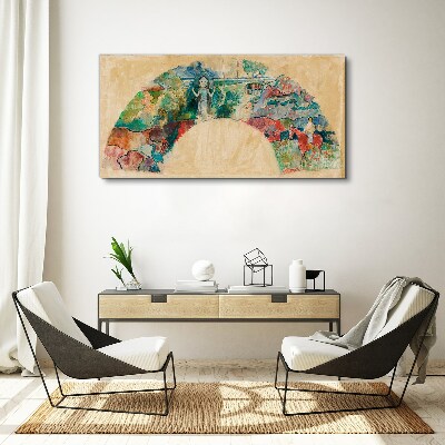 Colorful scene with a figure in a landscape Canvas print