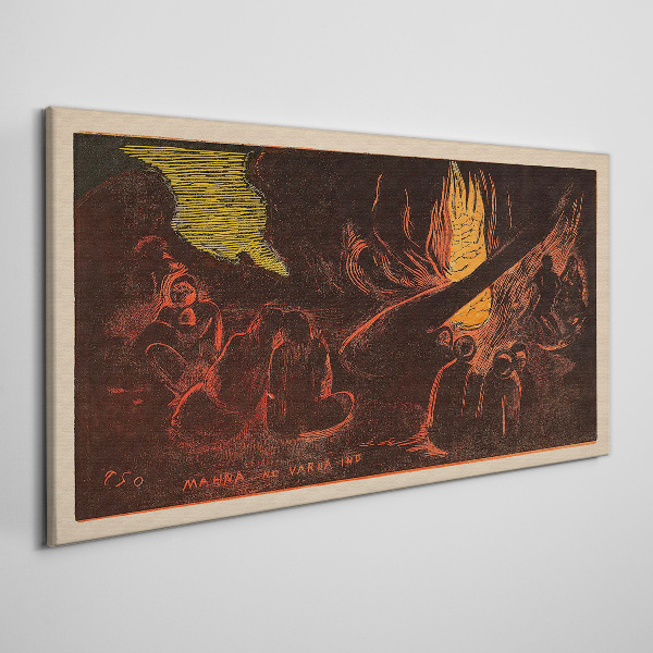 Gathering around the campfire Canvas print