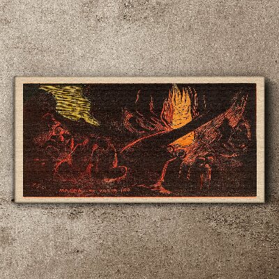 Gathering around the campfire Canvas print