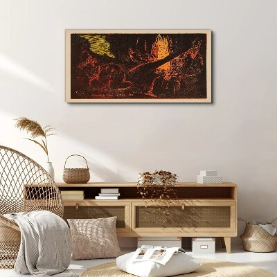 Gathering around the campfire Canvas print