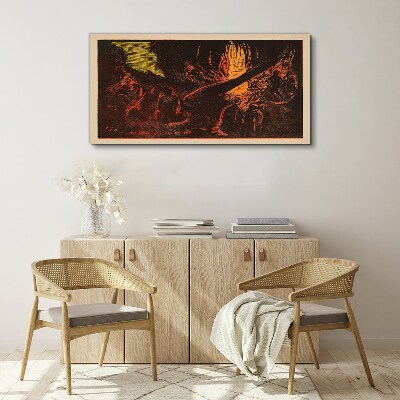 Gathering around the campfire Canvas print