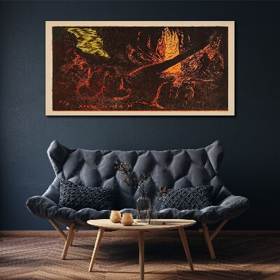 Gathering around the campfire Canvas print