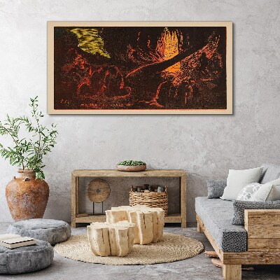 Gathering around the campfire Canvas print