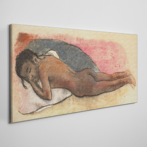 Sleeping figure on a pillow Canvas print