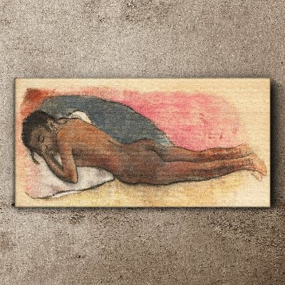 Sleeping figure on a pillow Canvas print
