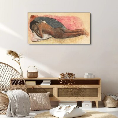 Sleeping figure on a pillow Canvas print
