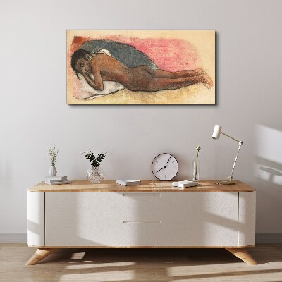 Sleeping figure on a pillow Canvas print
