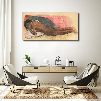 Sleeping figure on a pillow Canvas print