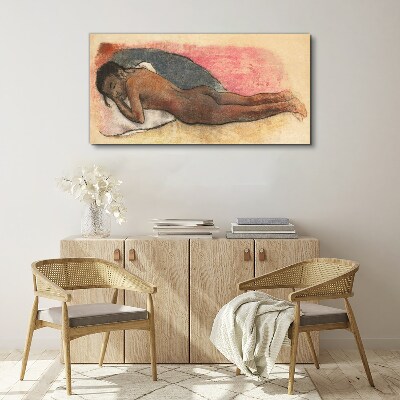 Sleeping figure on a pillow Canvas print