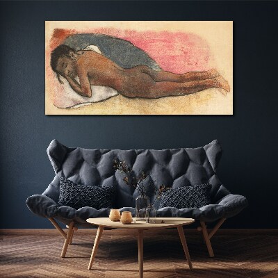 Sleeping figure on a pillow Canvas print