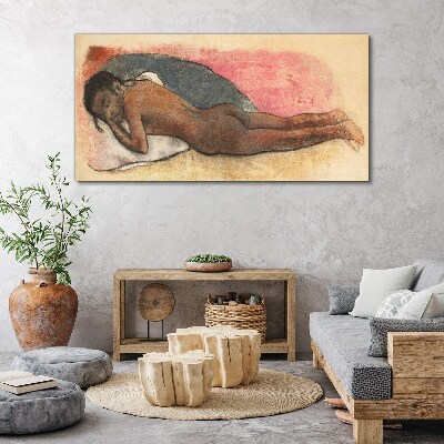Sleeping figure on a pillow Canvas print