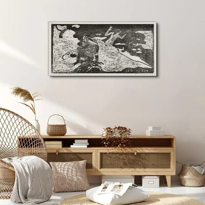 A figure against a background of abstract shapes Canvas print