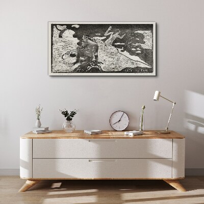 A figure against a background of abstract shapes Canvas print