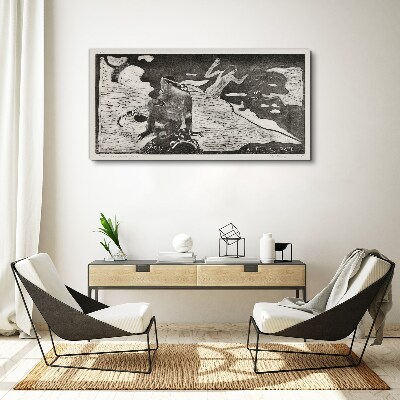A figure against a background of abstract shapes Canvas print