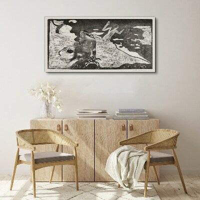 A figure against a background of abstract shapes Canvas print