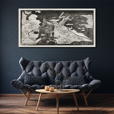 A figure against a background of abstract shapes Canvas print