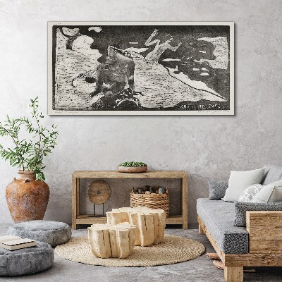 A figure against a background of abstract shapes Canvas print