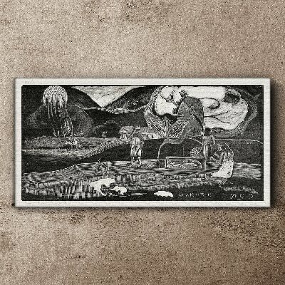 Landscape with figure and nature Canvas print