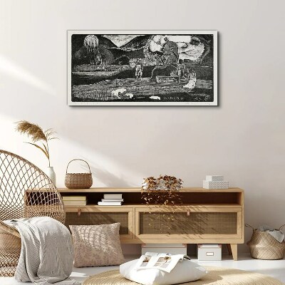 Landscape with figure and nature Canvas print