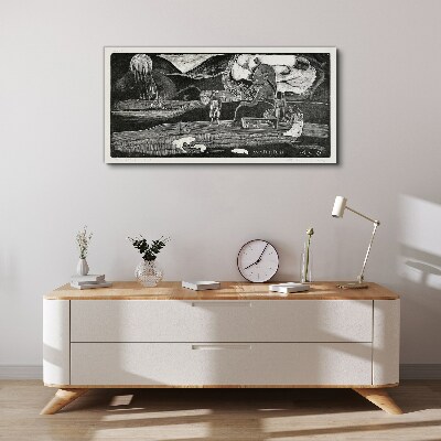 Landscape with figure and nature Canvas print