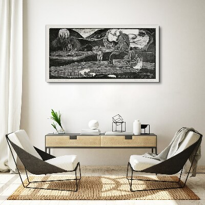 Landscape with figure and nature Canvas print