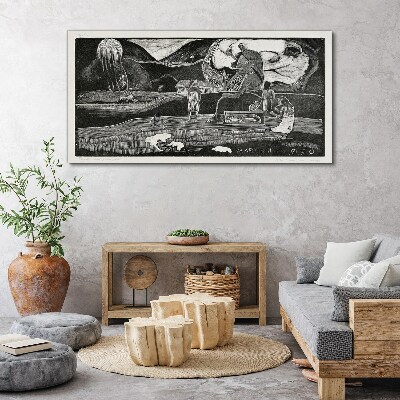 Landscape with figure and nature Canvas print