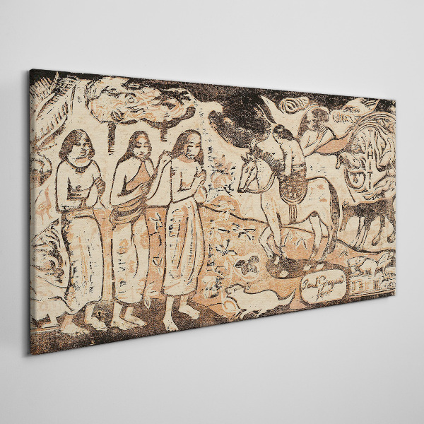 Historical scene against the backdrop of nature Canvas print