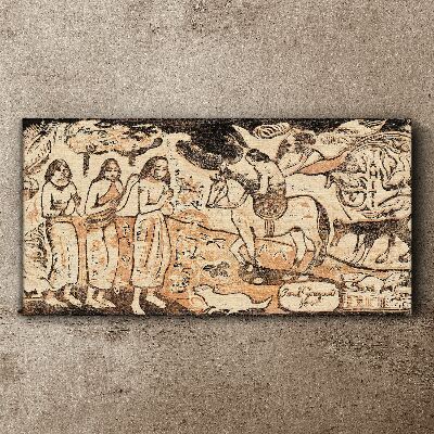 Historical scene against the backdrop of nature Canvas print