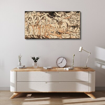 Historical scene against the backdrop of nature Canvas print