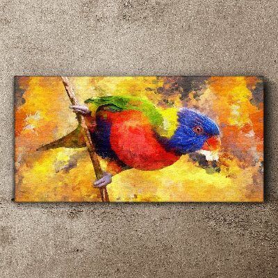 Colorful Parrot on the Sun Background Canvas Wall art
