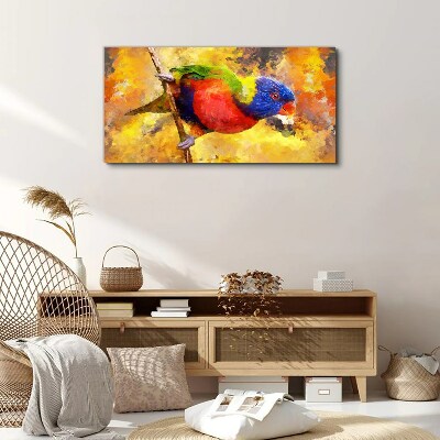 Colorful Parrot on the Sun Background Canvas Wall art