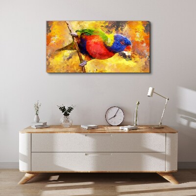 Colorful Parrot on the Sun Background Canvas Wall art