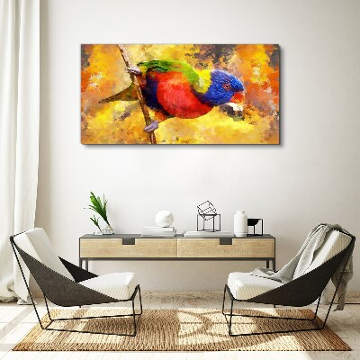 Colorful Parrot on the Sun Background Canvas Wall art