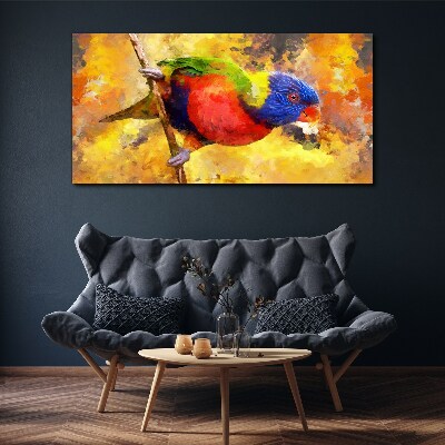 Colorful Parrot on the Sun Background Canvas Wall art
