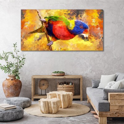 Colorful Parrot on the Sun Background Canvas Wall art