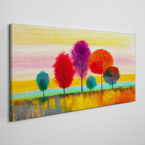 Colorful landscape with trees Canvas Wall art