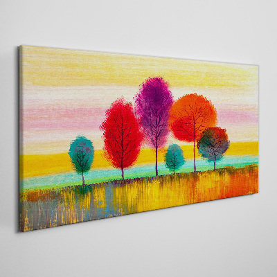 Colorful landscape with trees Canvas Wall art