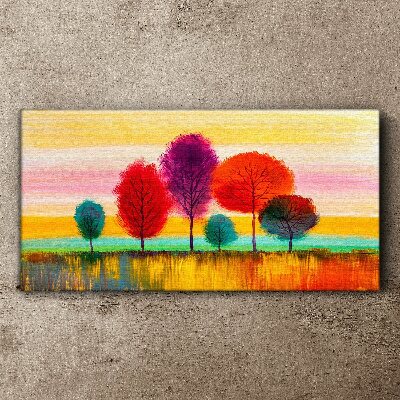 Colorful landscape with trees Canvas Wall art