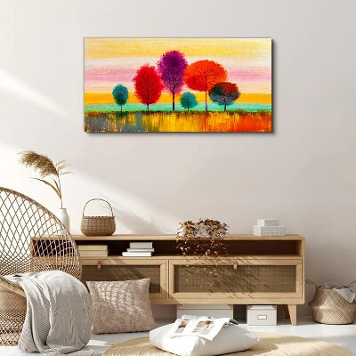 Colorful landscape with trees Canvas Wall art