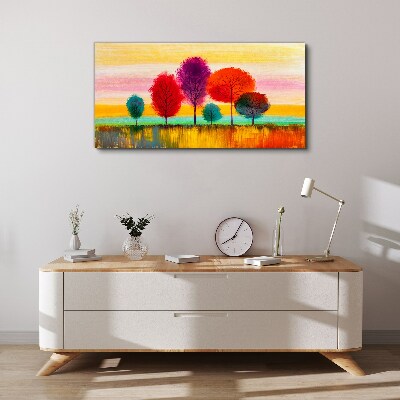 Colorful landscape with trees Canvas Wall art