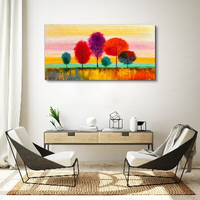 Colorful landscape with trees Canvas Wall art