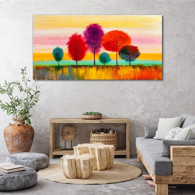 Colorful landscape with trees Canvas Wall art