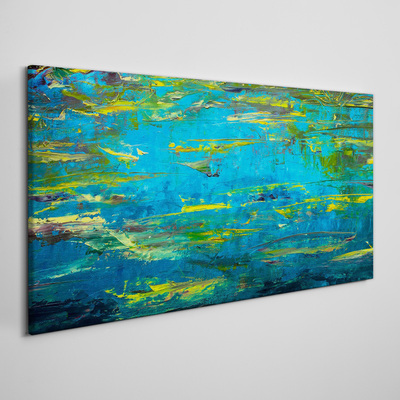 Turquoise waves and green Canvas Wall art